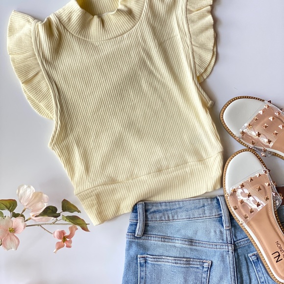 100% Cotton Pale Yellow Short Sleeve Shirt | New - Picture 6 of 7